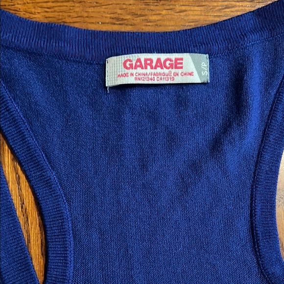 Garage | Women’s Size S Deep Blue Fitted Knitted Vest Top - Picture 2 of 5
